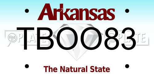 TBOO83 Arkansas License Plate