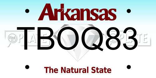 TBOQ83 Arkansas License Plate