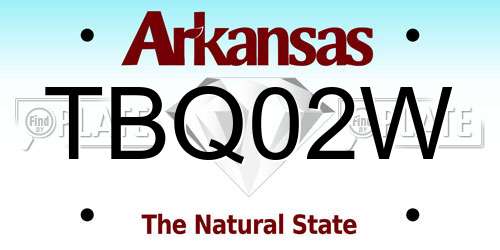 TBQ02W Arkansas License Plate