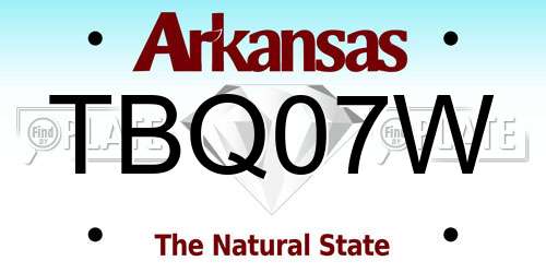 TBQ07W Arkansas License Plate