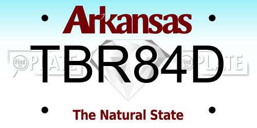 TBR84D Arkansas License Plate