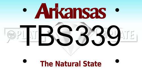 TBS339 Arkansas License Plate