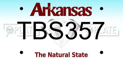 TBS357 Arkansas License Plate