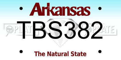 TBS382 Arkansas License Plate