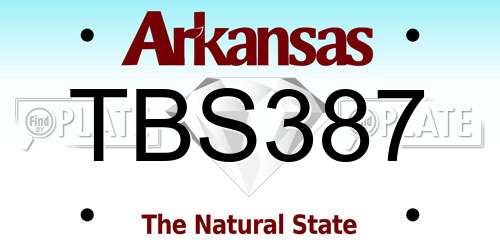 TBS387 Arkansas License Plate