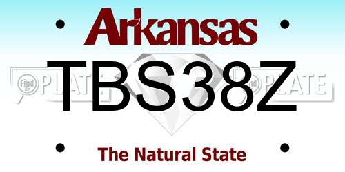 TBS38Z Arkansas License Plate