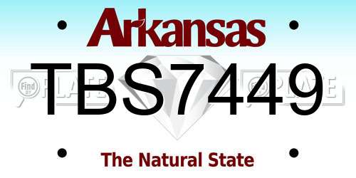 TBS7449 Arkansas License Plate