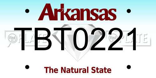 TBT0221 Arkansas License Plate