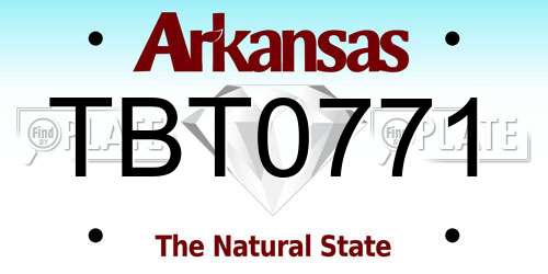 TBT0771 Arkansas License Plate
