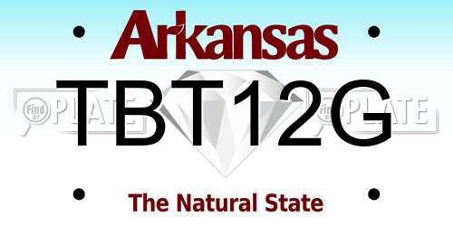 TBT12G Arkansas License Plate