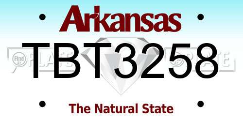 TBT3258 Arkansas License Plate