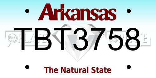 TBT3758 Arkansas License Plate