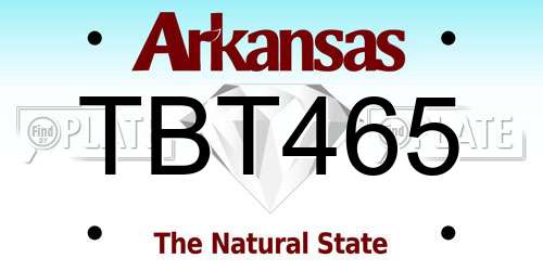 TBT465 Arkansas License Plate