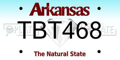 TBT468 Arkansas License Plate