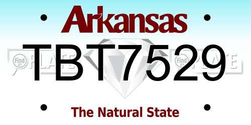 TBT7529 Arkansas License Plate