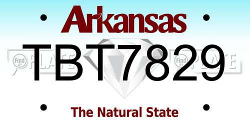 TBT7829 Arkansas License Plate