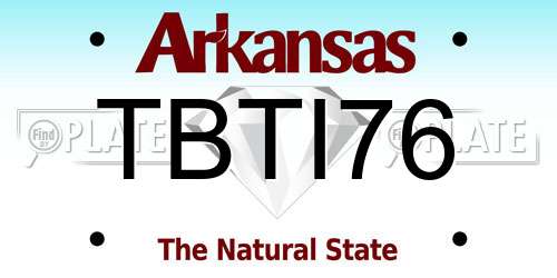 TBTI76 Arkansas License Plate