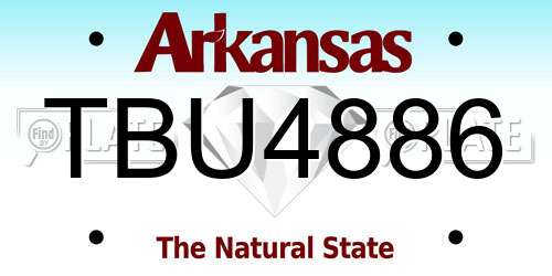 TBU4886 Arkansas License Plate