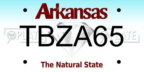 TBZA65 Arkansas License Plate