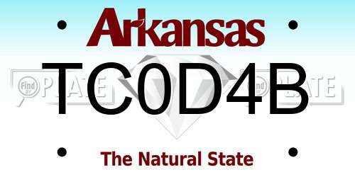 TC0D4B Arkansas License Plate
