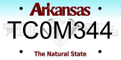 TC0M344 Arkansas License Plate