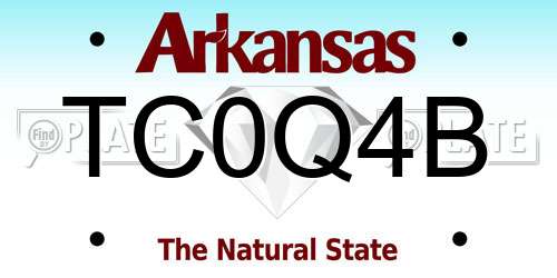 TC0Q4B Arkansas License Plate