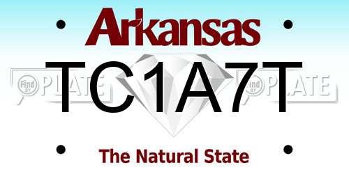 TC1A7T Arkansas License Plate