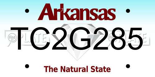TC2G285 Arkansas License Plate