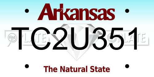 TC2U351 Arkansas License Plate