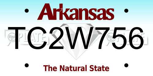 TC2W756 Arkansas License Plate