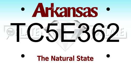 TC5E362 Arkansas License Plate