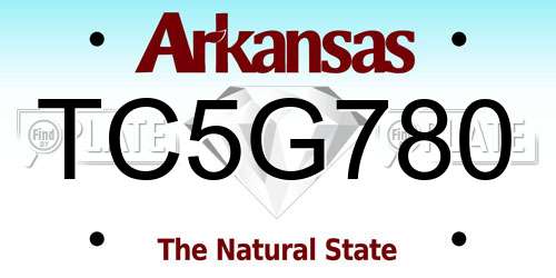 TC5G780 Arkansas License Plate
