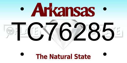 TC76285 Arkansas License Plate