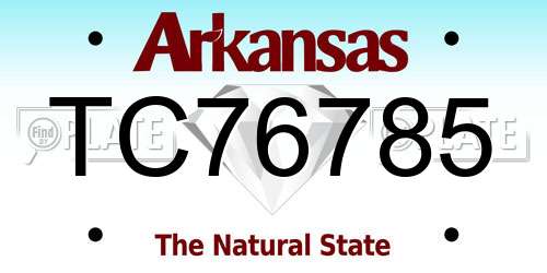 TC76785 Arkansas License Plate