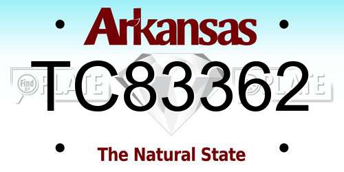 TC83362 Arkansas License Plate
