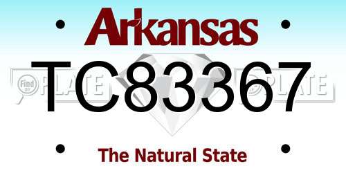 TC83367 Arkansas License Plate