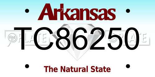TC86250 Arkansas License Plate