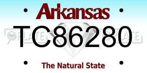 TC86280 Arkansas License Plate