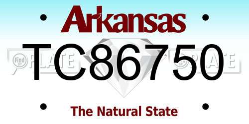 TC86750 Arkansas License Plate