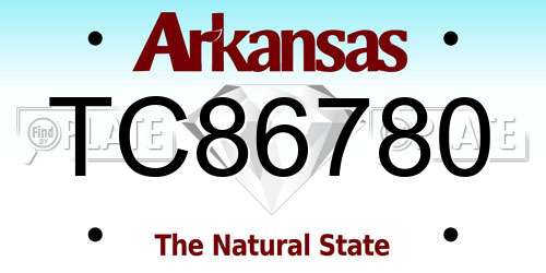 TC86780 Arkansas License Plate