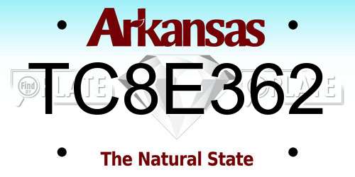 TC8E362 Arkansas License Plate