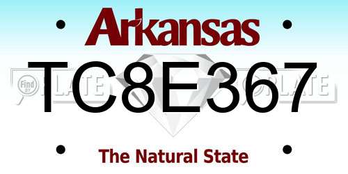 TC8E367 Arkansas License Plate