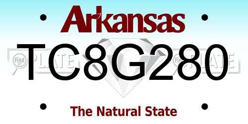 TC8G280 Arkansas License Plate