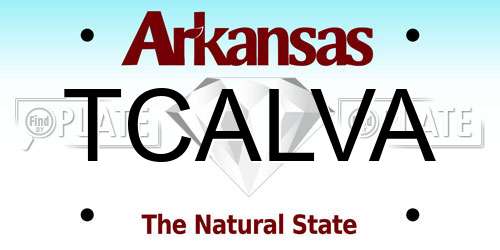 TCALVA Arkansas License Plate
