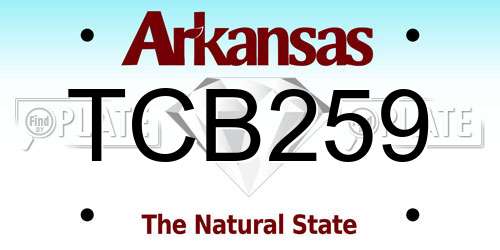 TCB259 Arkansas License Plate