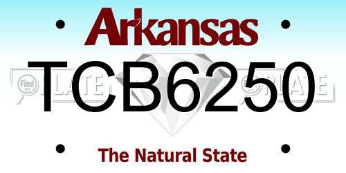 TCB6250 Arkansas License Plate