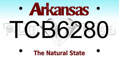 TCB6280 Arkansas License Plate