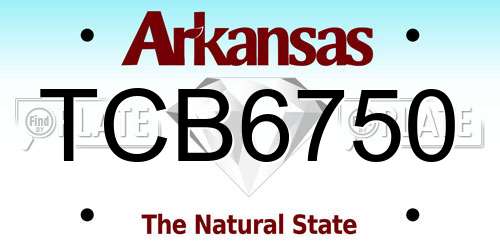 TCB6750 Arkansas License Plate