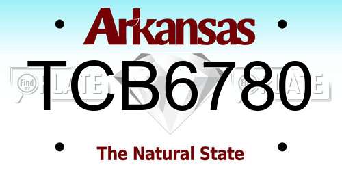 TCB6780 Arkansas License Plate