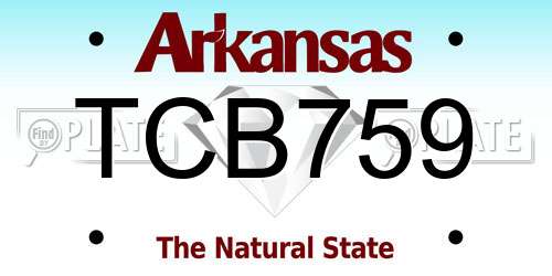 TCB759 Arkansas License Plate
